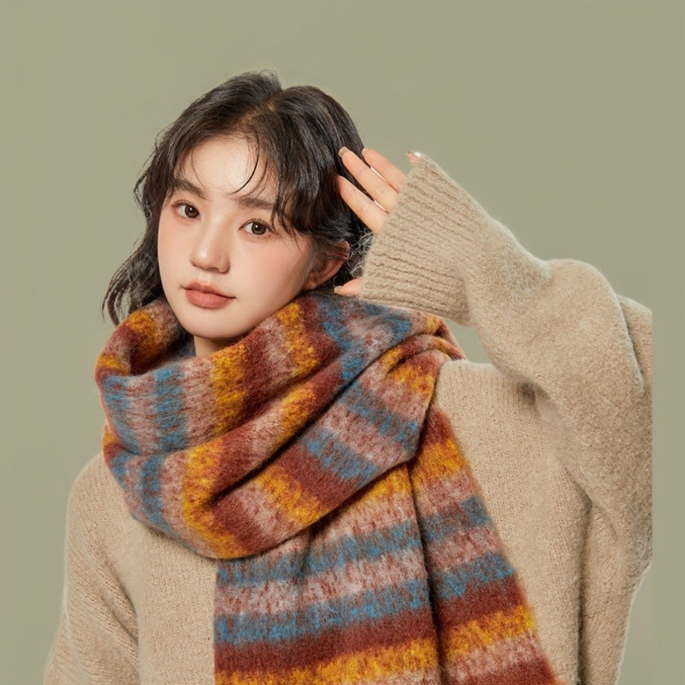 Nefes Alabilen Gökkuşağı Çizgi - Wool Scarf Men incelemesi ve fiyatı