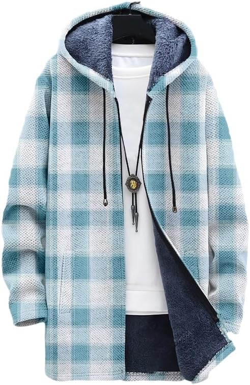 Erkek Ekose Desenli Büyük Bede - Sherpa Hoodie Fleece incelemesi ve fiyatı